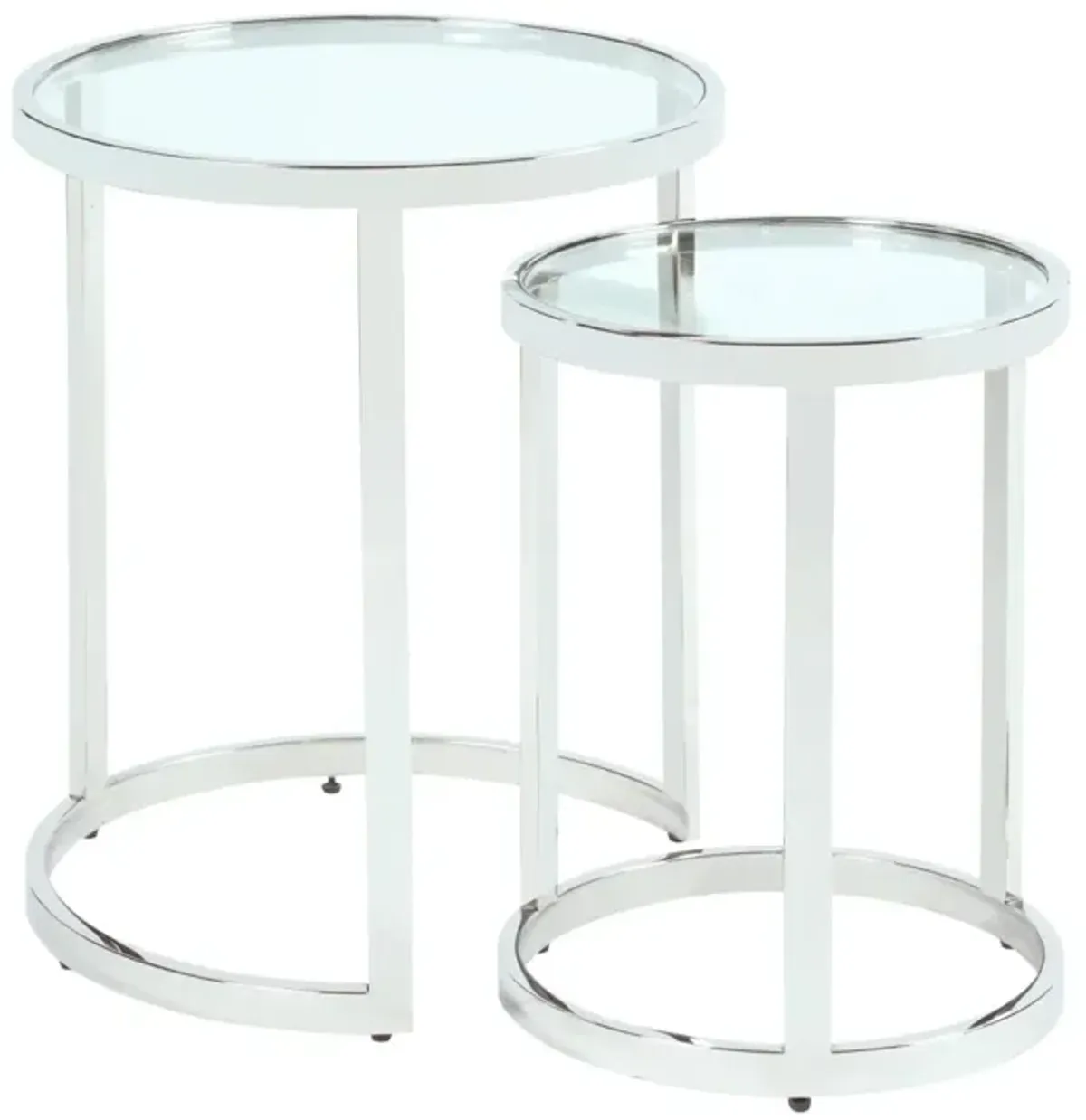 Chintaly Contemporary 2-In-1 Nesting Lamp Side Table Set