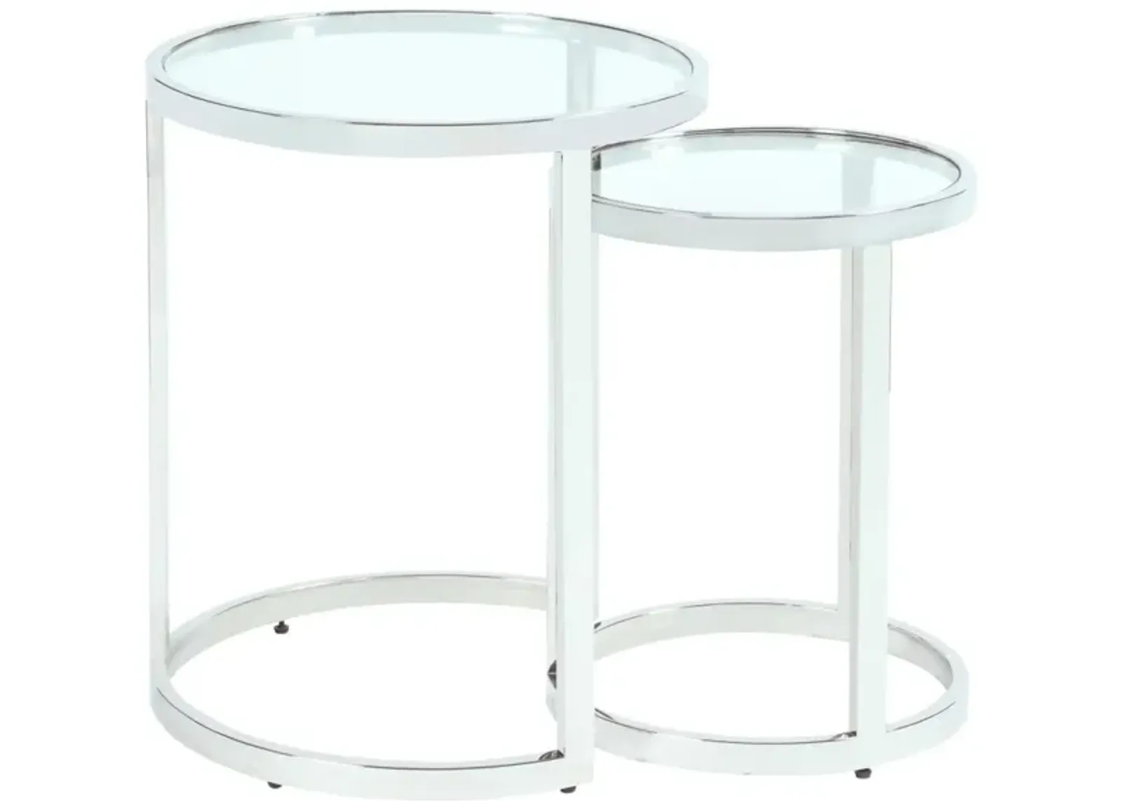 Chintaly Contemporary 2-In-1 Nesting Lamp Side Table Set