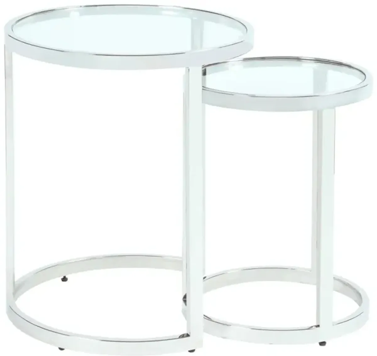 Chintaly Contemporary 2-In-1 Nesting Lamp Side Table Set