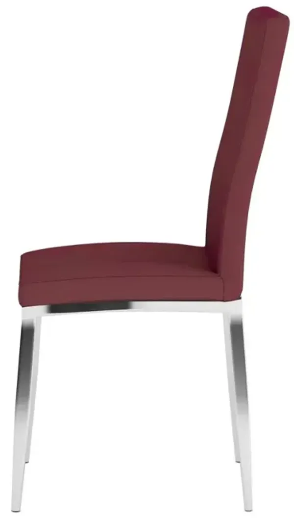 Chintaly Abigail Red Modern Red Curved-Back Upholstered Side Chair
