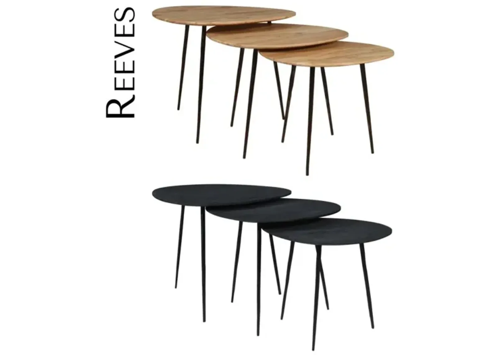 Jofran Reeves Nesting Table Set of 3 Black