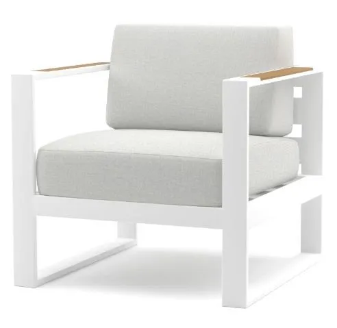 ST.CROIX CHAIR WHITE W/ SWIMMER OYSTER FABRIC