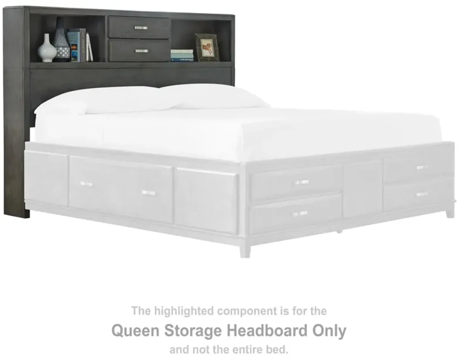 Ashley Caitbrook Storage Gray Queen Headboard