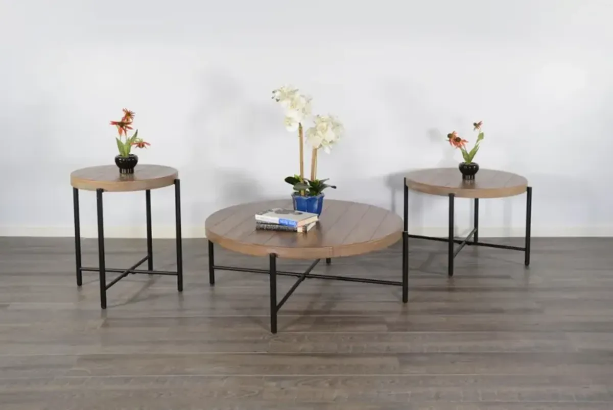 Sunny Designs Durango Weathered Brown 28 Inch Round End Table