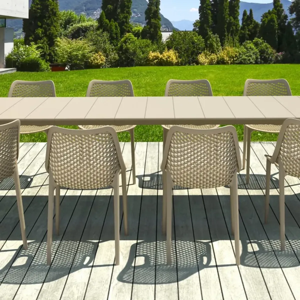 Compamia Air Extension Outdoor Dining Set 11-Piece Taupe