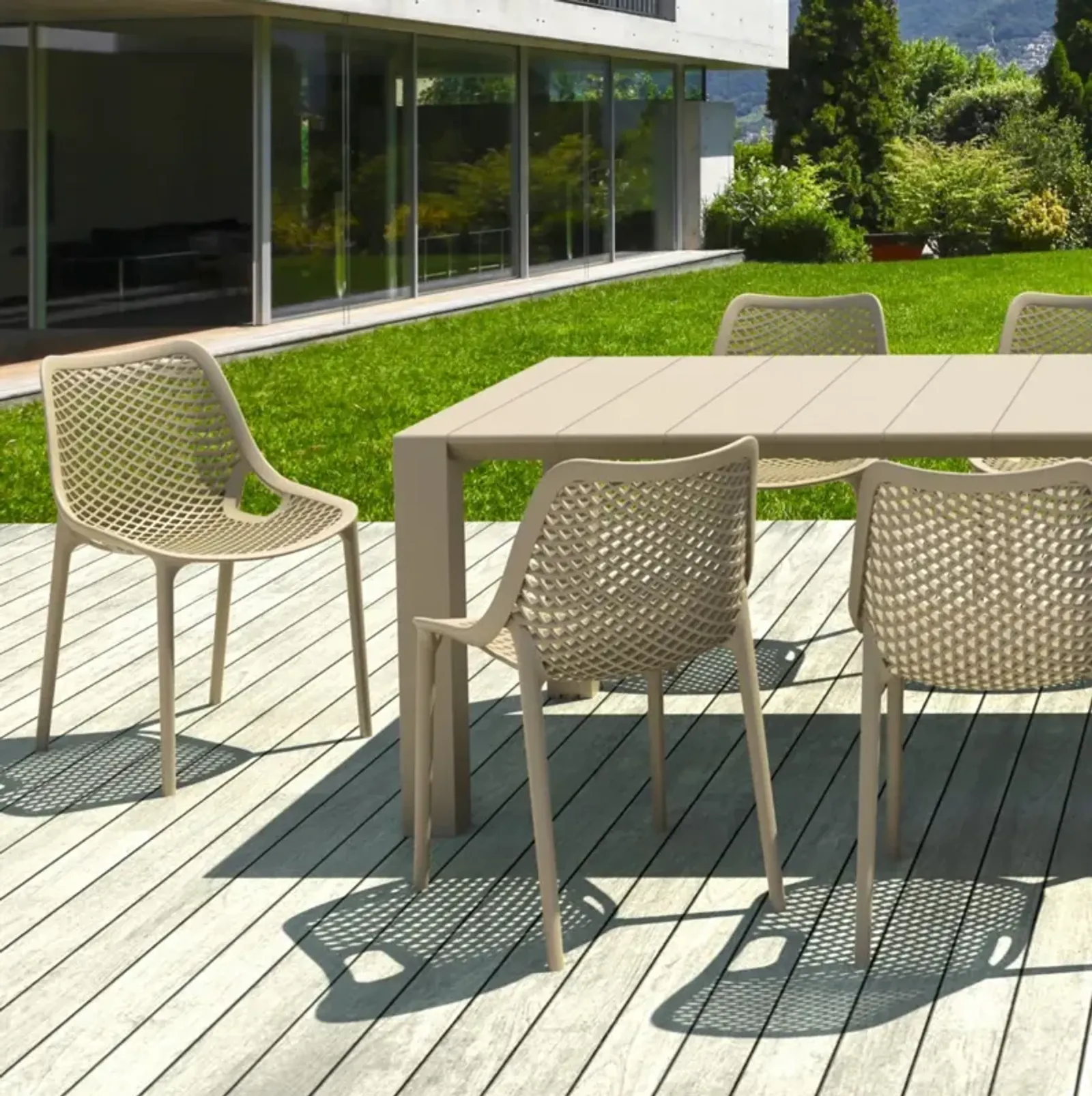 Compamia Air Extension Outdoor Dining Set 11-Piece Taupe