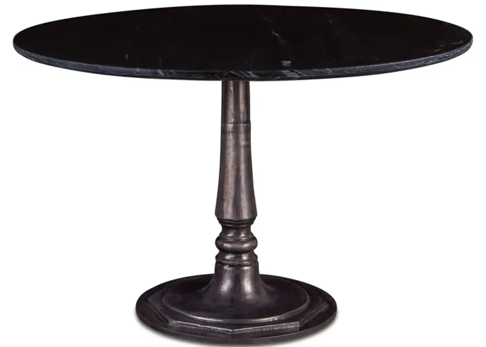 Home Trends Design Palm Springs Natural Black Marble Dining Table with Iron Café Base