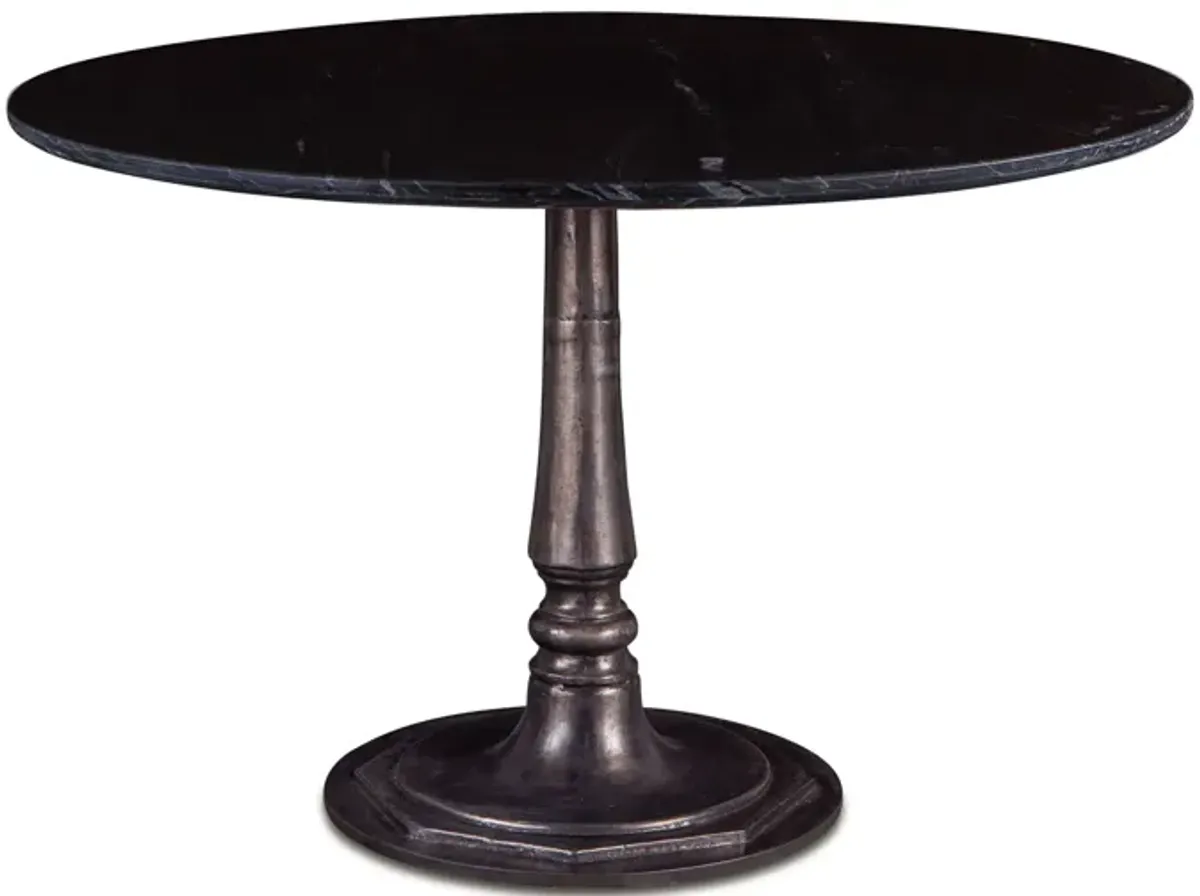 Home Trends Design Palm Springs Natural Black Marble Dining Table with Iron Café Base