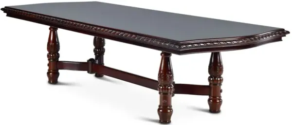 Steve Silver Antoinette 120-Inch Pedestal Dining Table With 24-Inch Leaf In Warm Brown Cherry
