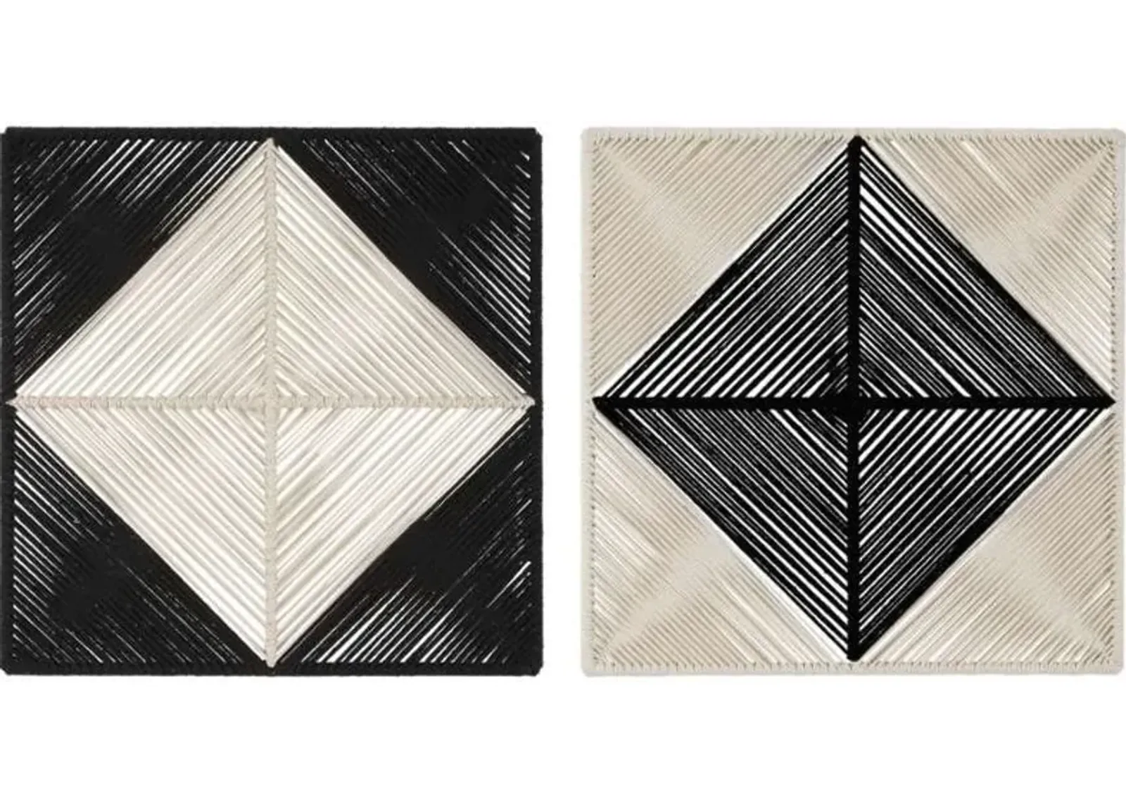 SEEING DOUBLE 2-PIECE BLACK/OFF-WHITE WALL SQUARE SET