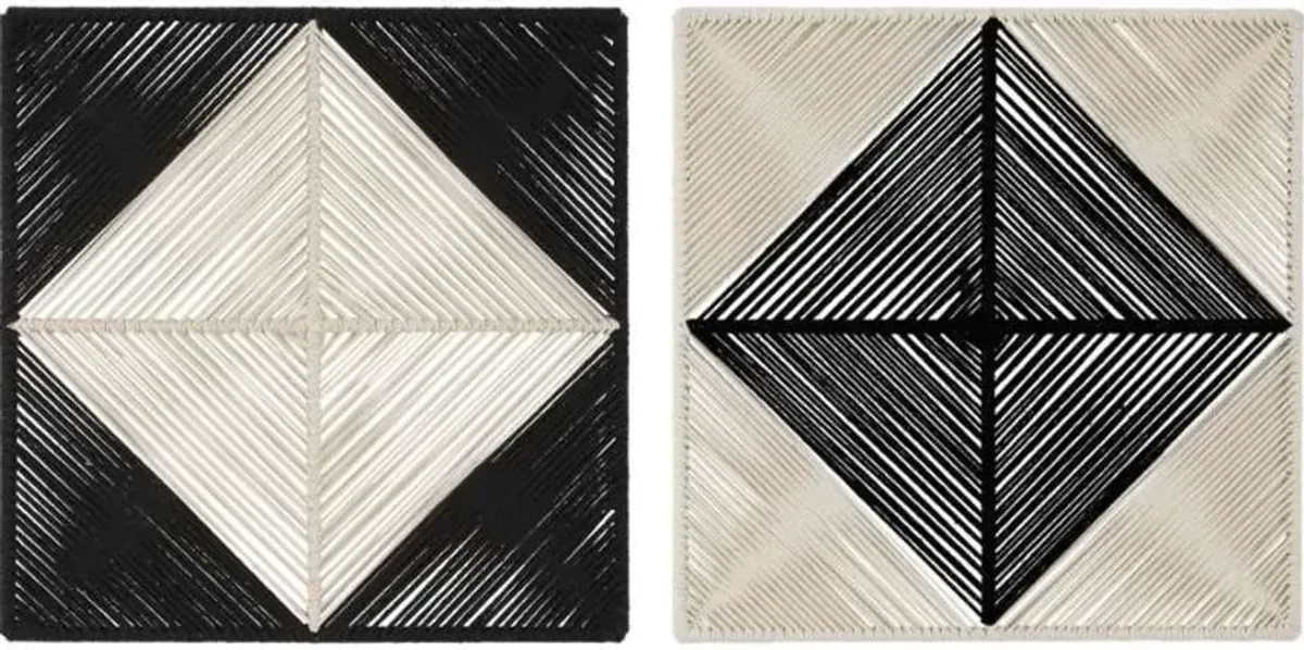 SEEING DOUBLE 2-PIECE BLACK/OFF-WHITE WALL SQUARE SET