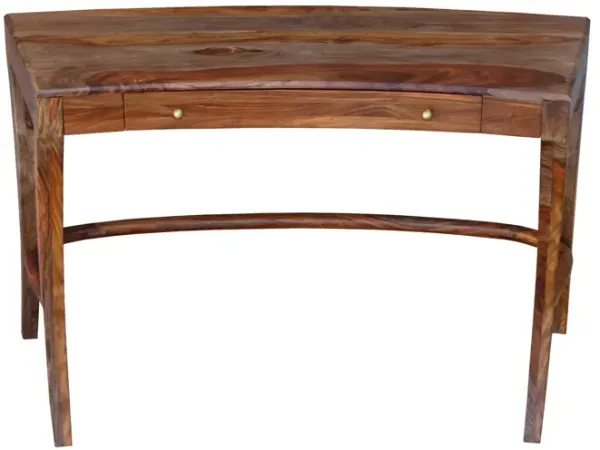 CALLUM MID-CENTURY MODERN SOLID SHEESHAM WOOD ONE DRAWER WRITING DESK