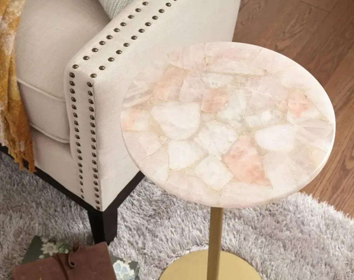 Steve Silver Rosie Rose Quartz Top Chairside End Table