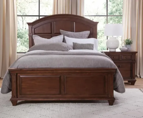 American Woodcrafters Complete Queen Bedroom Set Panel Bed, Dresser & Mirror Cinnamon Cherry Sedona