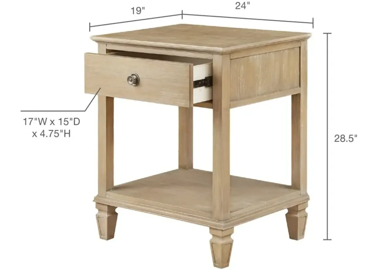 Olliix Madison Park Signature Light Natural Victoria Bedside Table