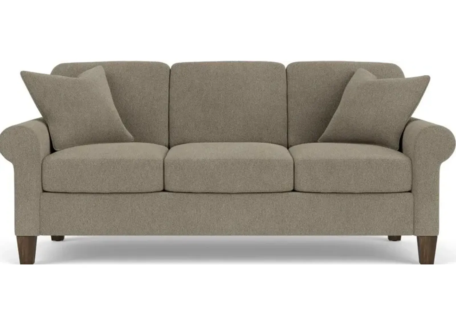 Flexsteel South Haven Gray Dove Rolled Arm Sofa