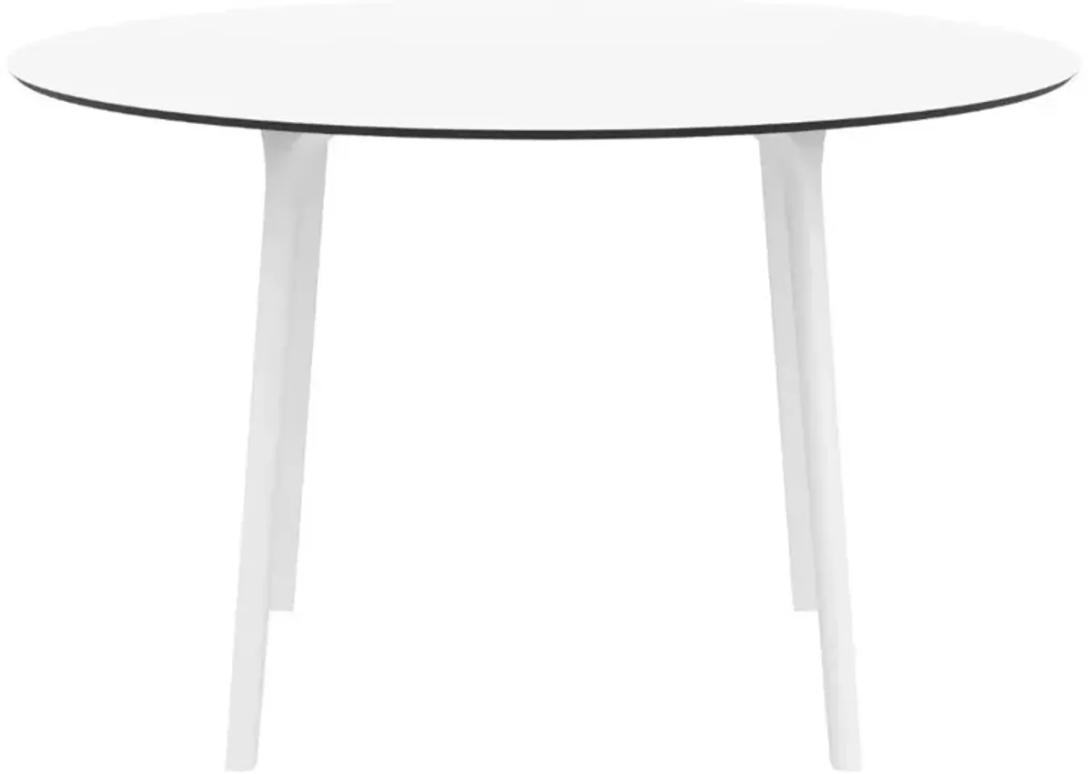 Compamia 47 Inch Maya Round Outdoor Dining Table White