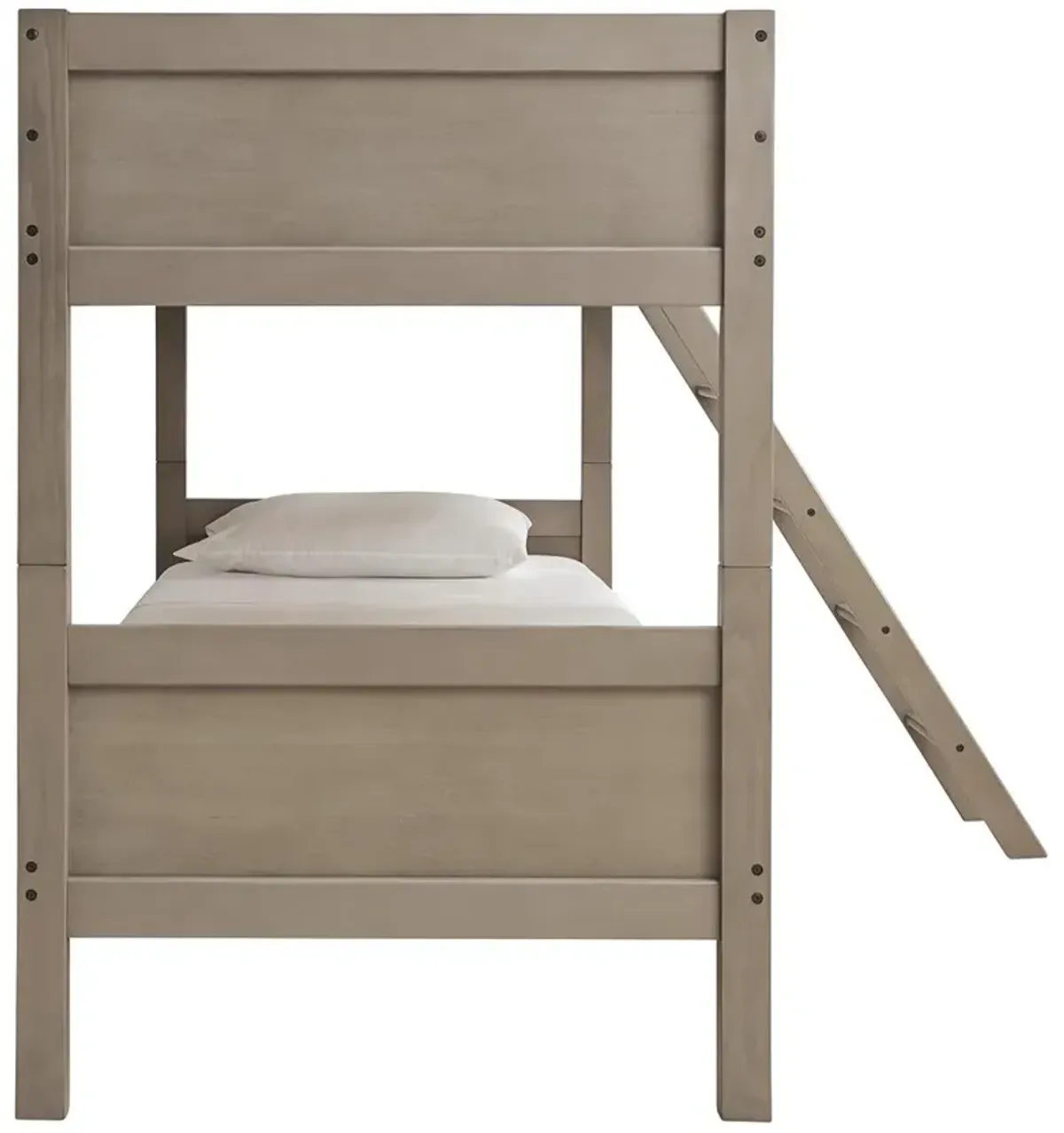 Ashley Lettner Light Gray Twin/Twin Bunk Bed with Ladder