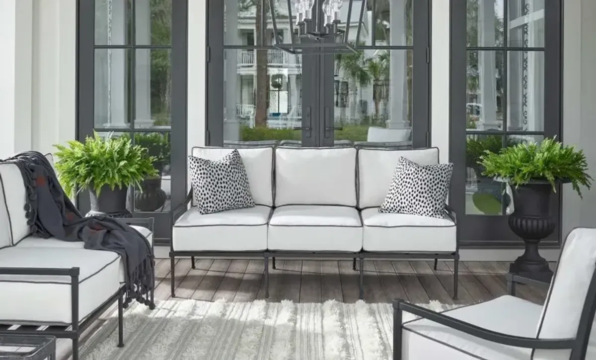 Universal Coastal Living Outdoor Seneca Charcoal Aluminum Sofa