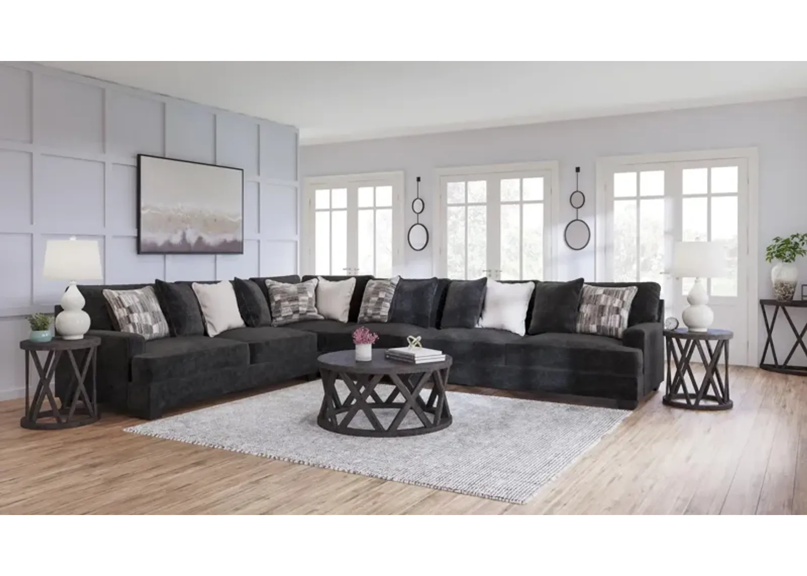 Ashley Lavernett 4-Piece Charcoal Sectional