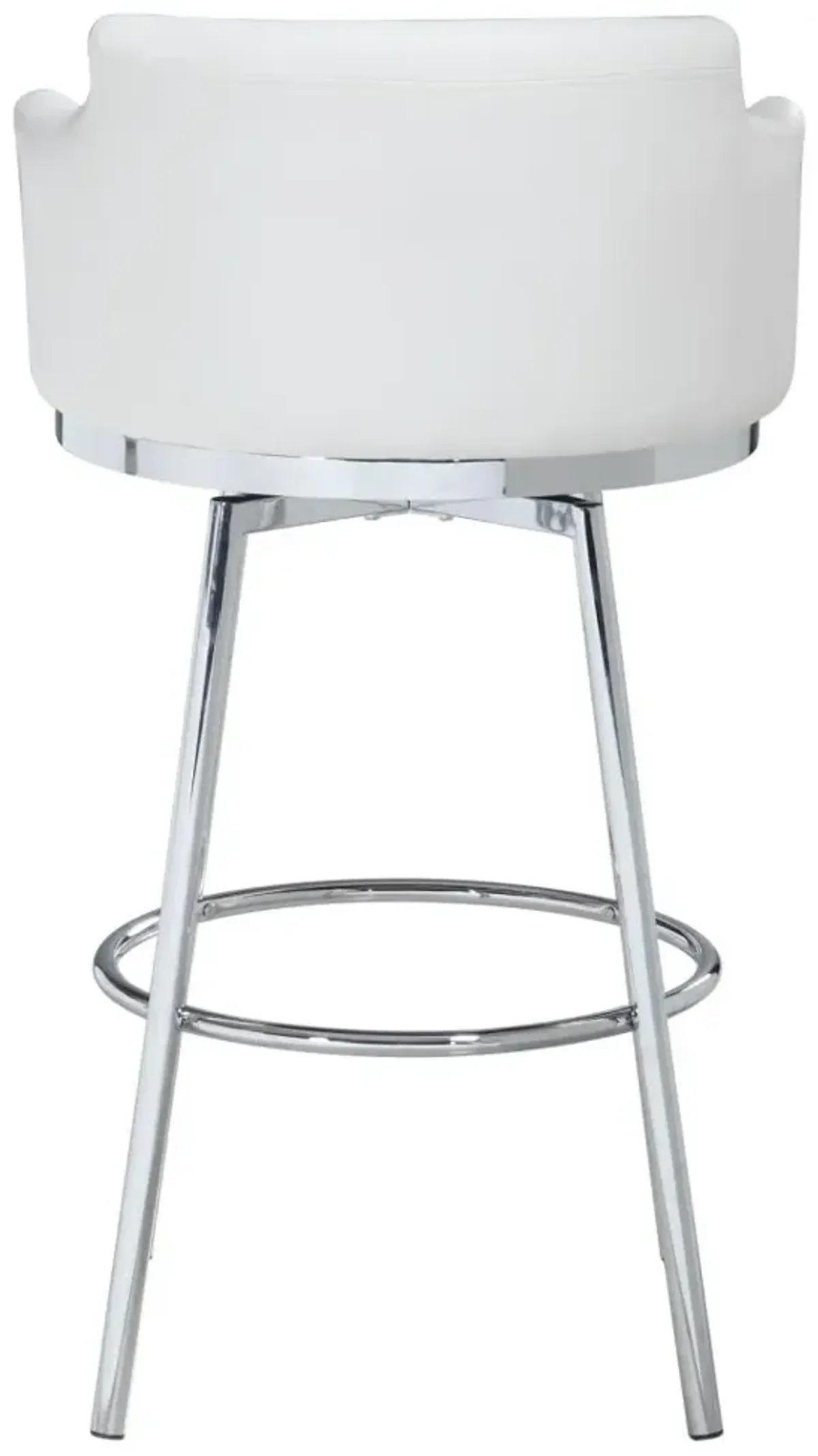 Chintaly Dusty White Modern Club Counter Stool with Memory Swivel