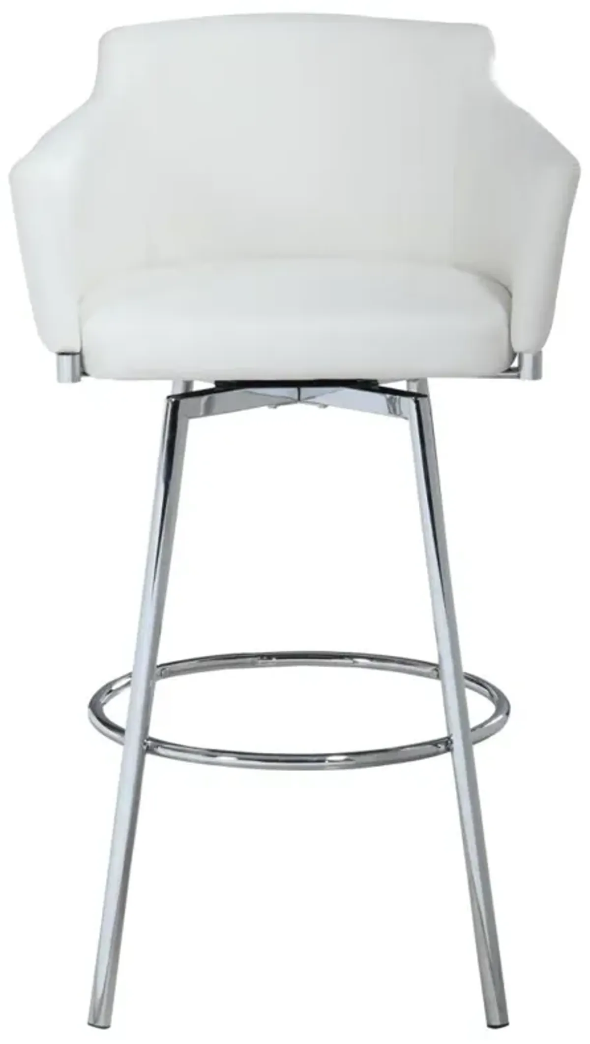 Chintaly Dusty White Modern Club Counter Stool with Memory Swivel