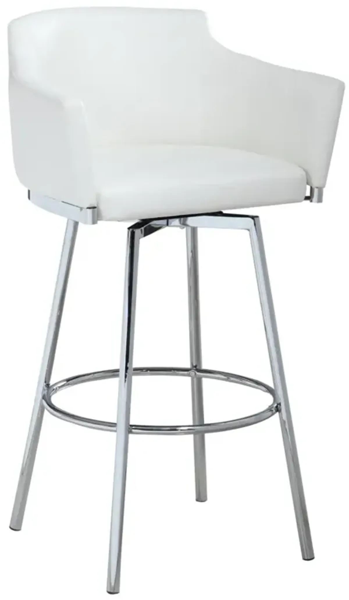 Chintaly Dusty White Modern Club Counter Stool with Memory Swivel