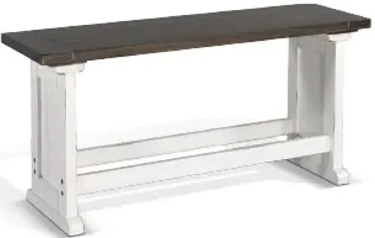 Sunny Designs Carriage House European Cottage Counter Side Wood Seat Bench