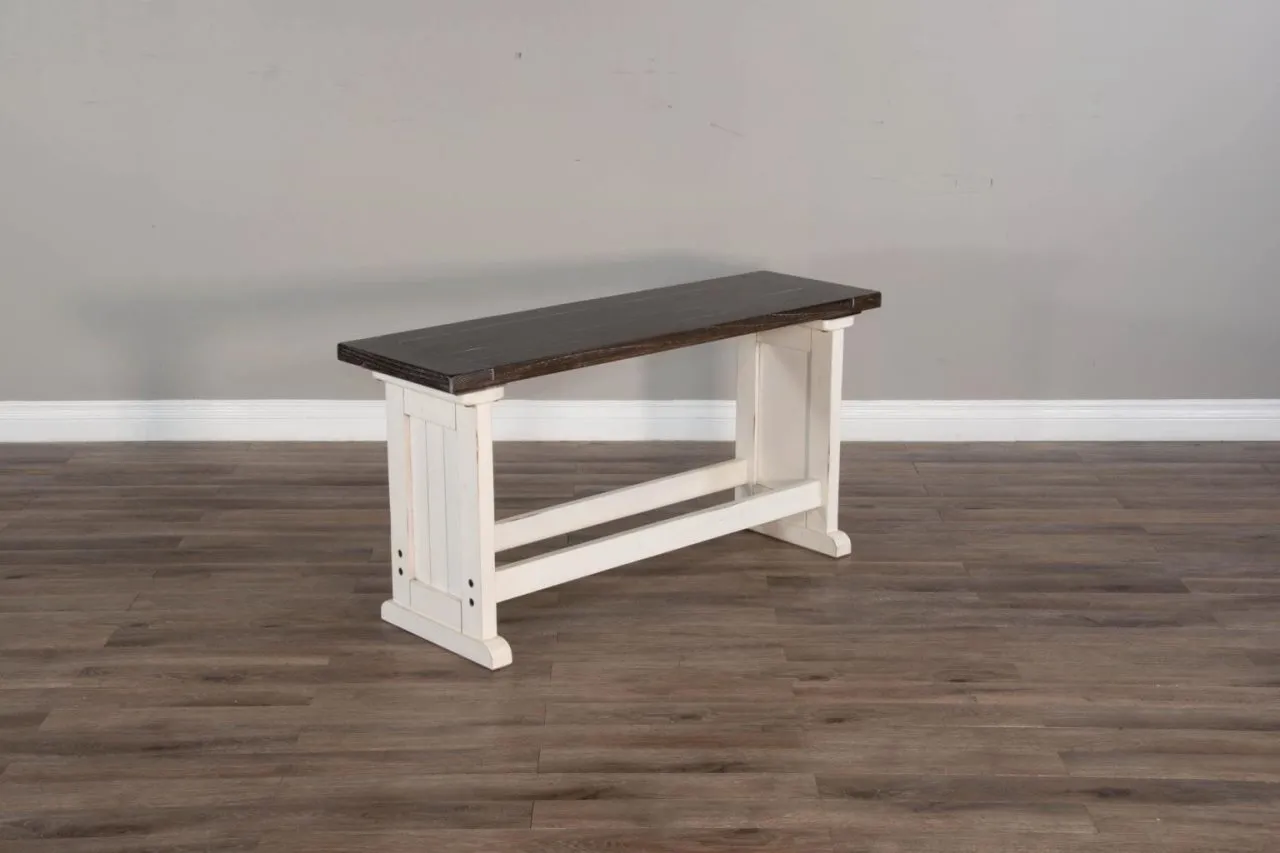 CARRIAGE HOUSE EUROPEAN COTTAGE COUNTER SIDE WOOD SEAT BENCH