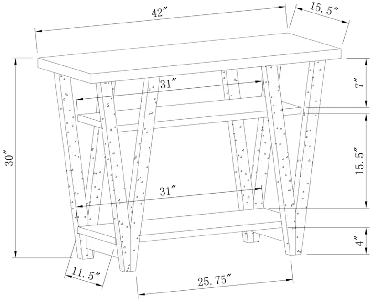 Coaster Stevens 2-Shelf Engineered Wood Entryway Console Table Grey