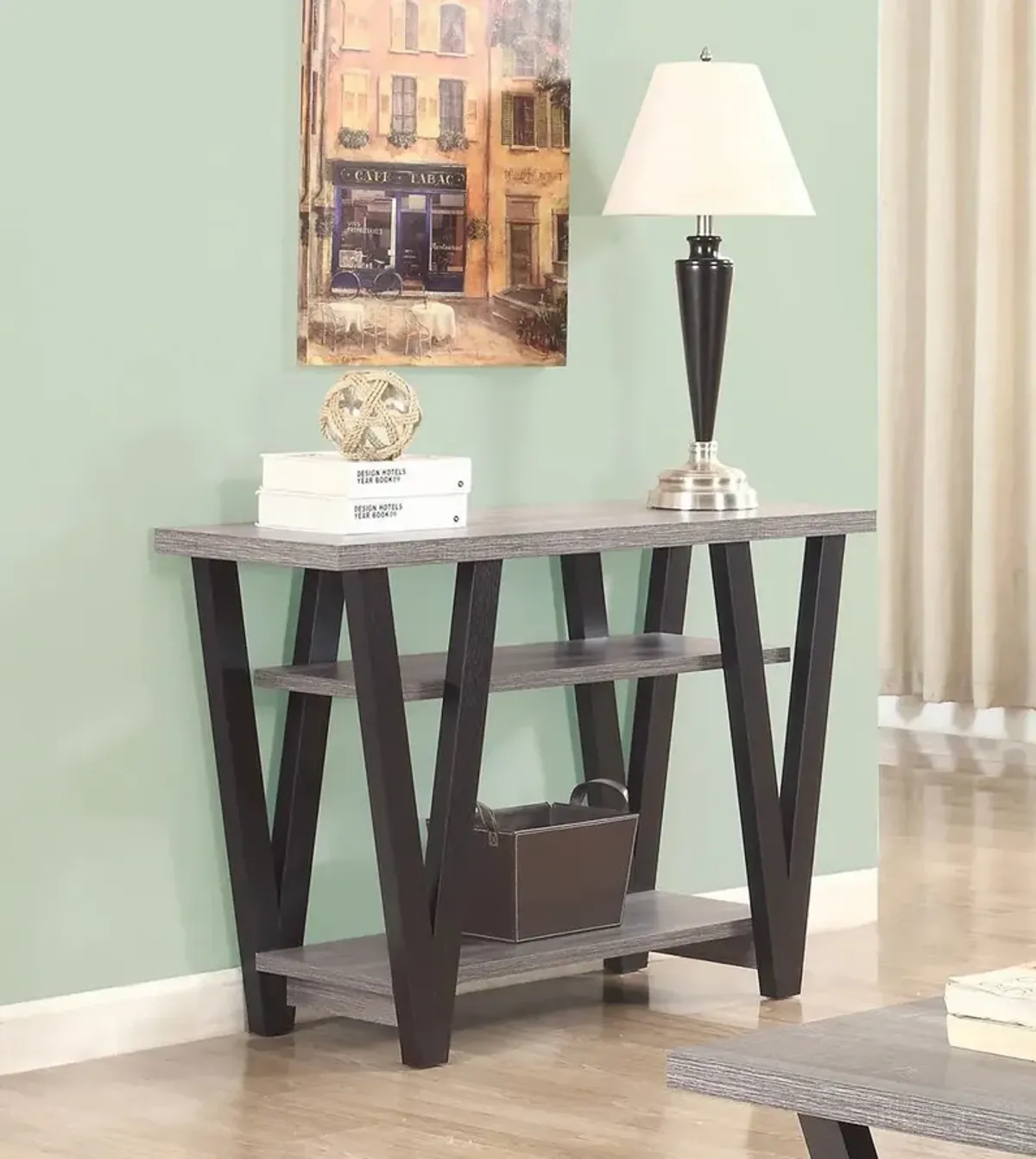 Coaster Stevens 2-Shelf Engineered Wood Entryway Console Table Grey