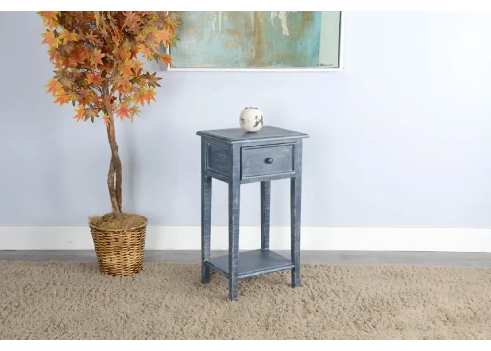 Sunny Designs Marina Ocean Blue 31 Inch Side Table