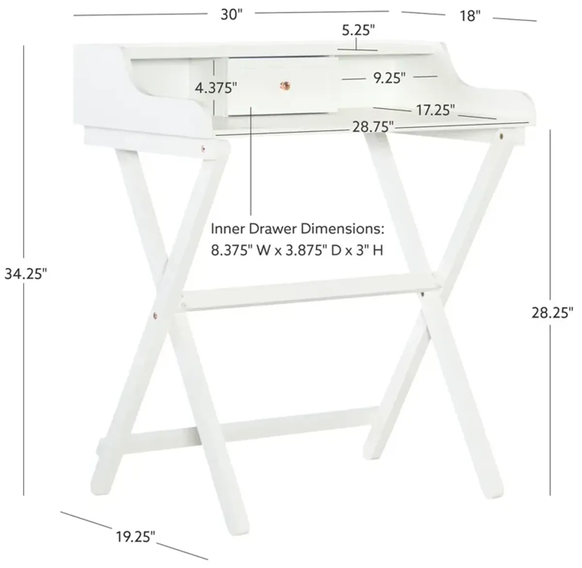 COY WHITE FOLDING DESK