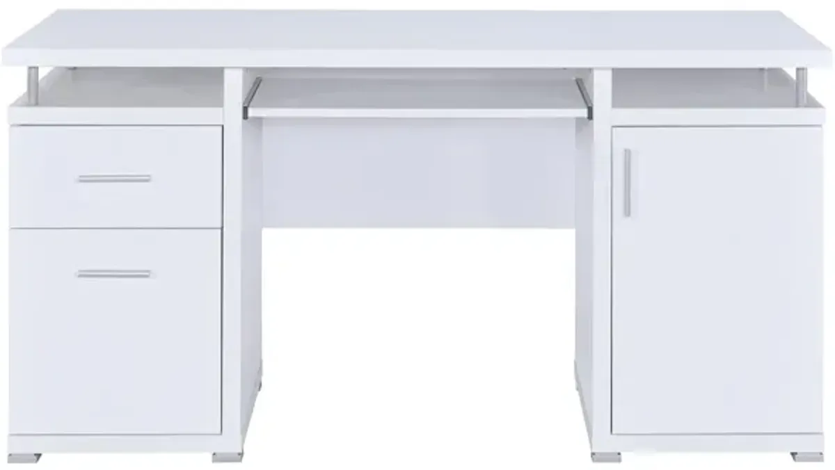 Coaster Tracy 55 Inch 2-Drawer Office Computer Desk White