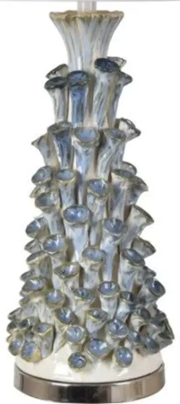 Crestview Hanalei Blue/White 30.5 Inch Table Lamp