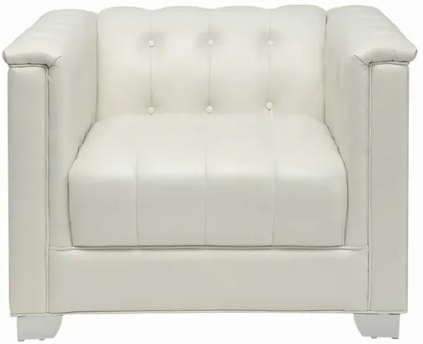 Coaster Chaviano Upholstered Track Arm Accent Chair Pearl White