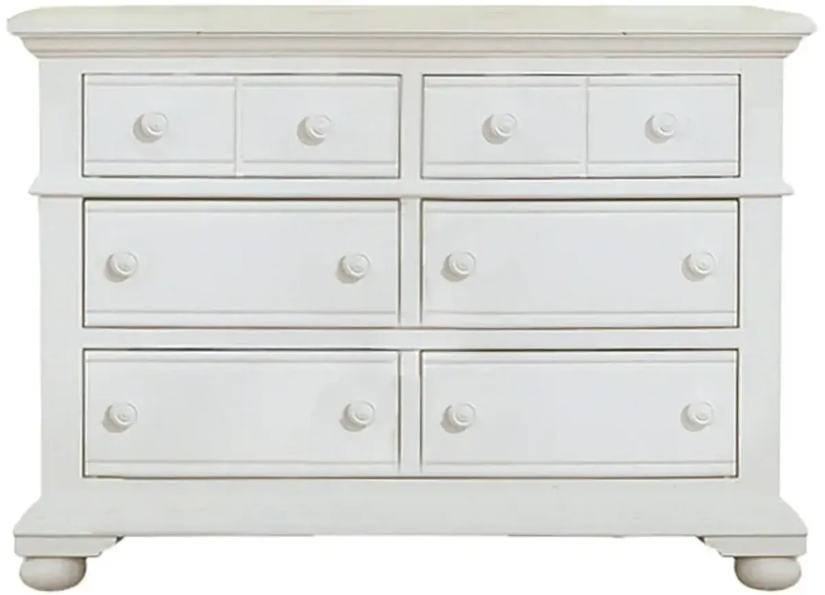 American Woodcrafters Cottage Traditions Clean White Finish Kids/Teens White Double Dresser