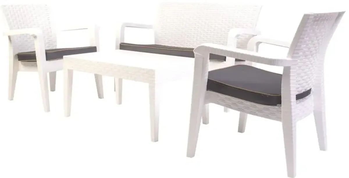 Rainbow Outdoor Alaska 4 Pc Seating Set in White