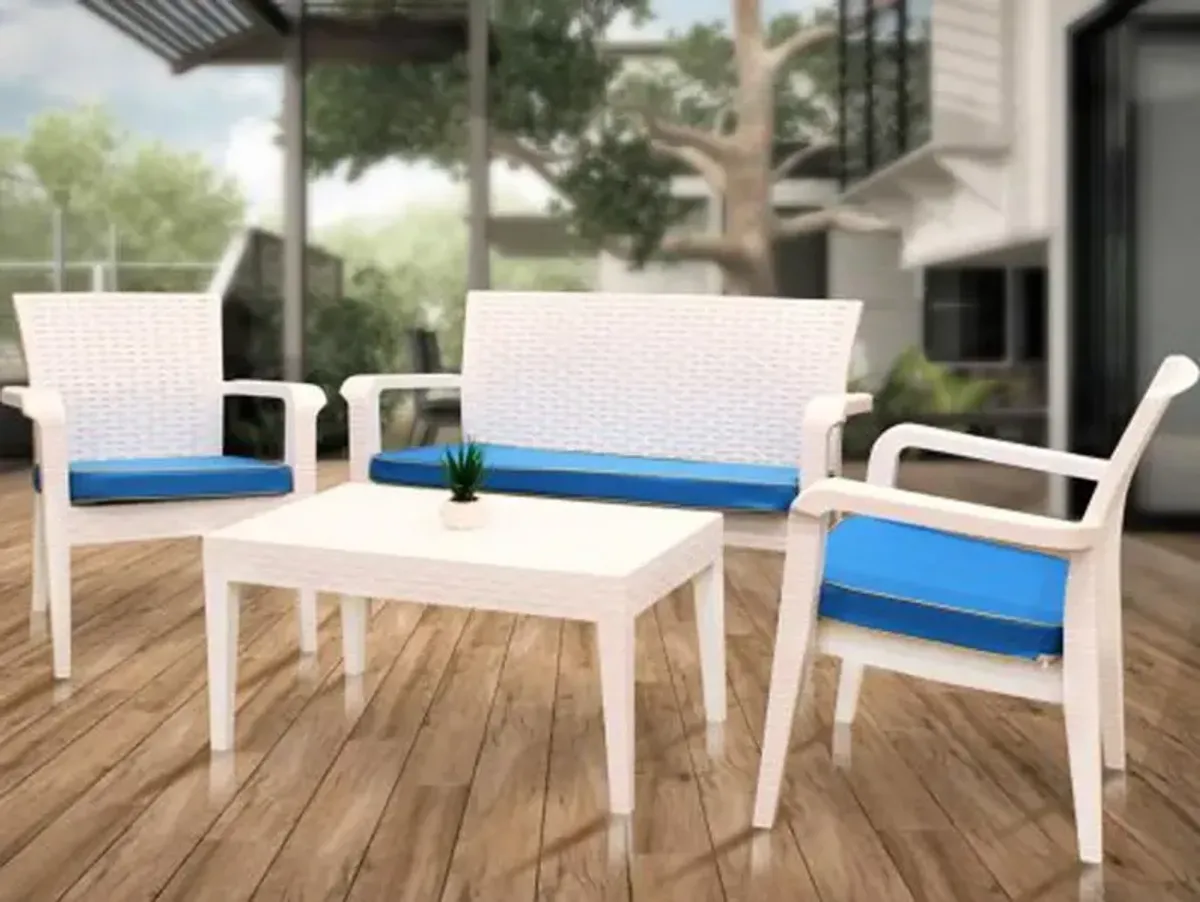 Rainbow Outdoor Alaska 4 Pc Seating Set in White