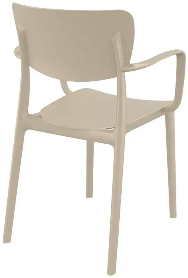 Compamia Lisa Outdoor Dining Arm Chair Taupe