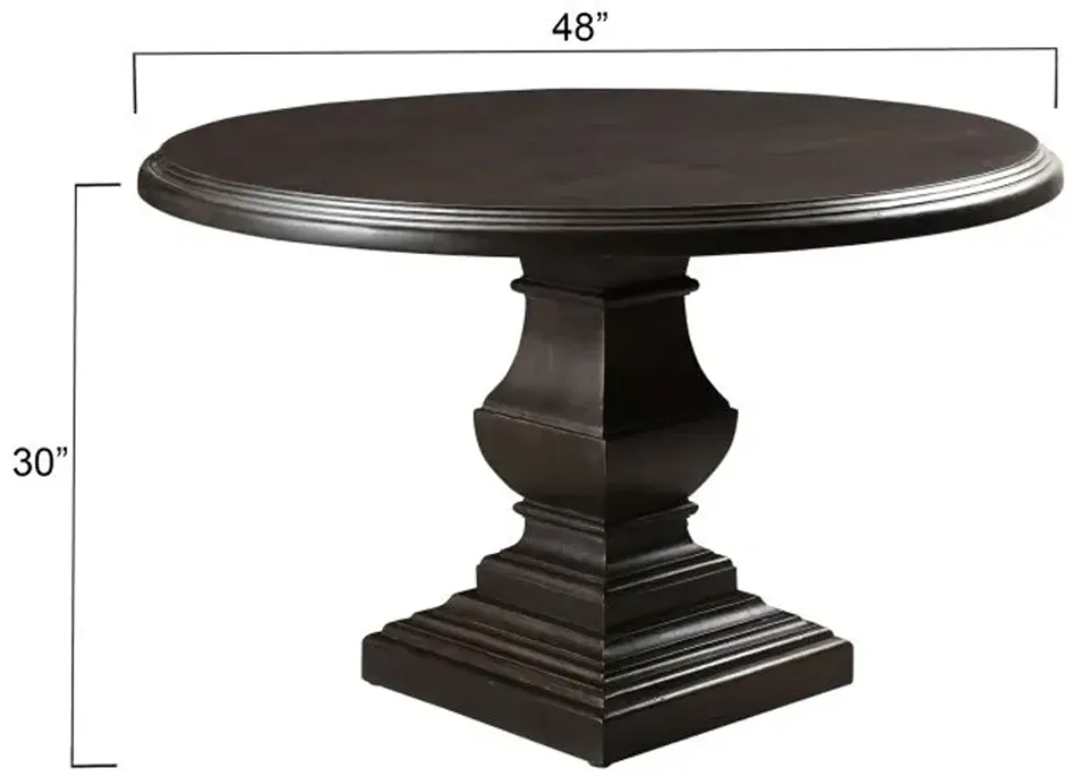 Home Trends Design Nimes 48 Inch Round Dining Table Vintage Brown