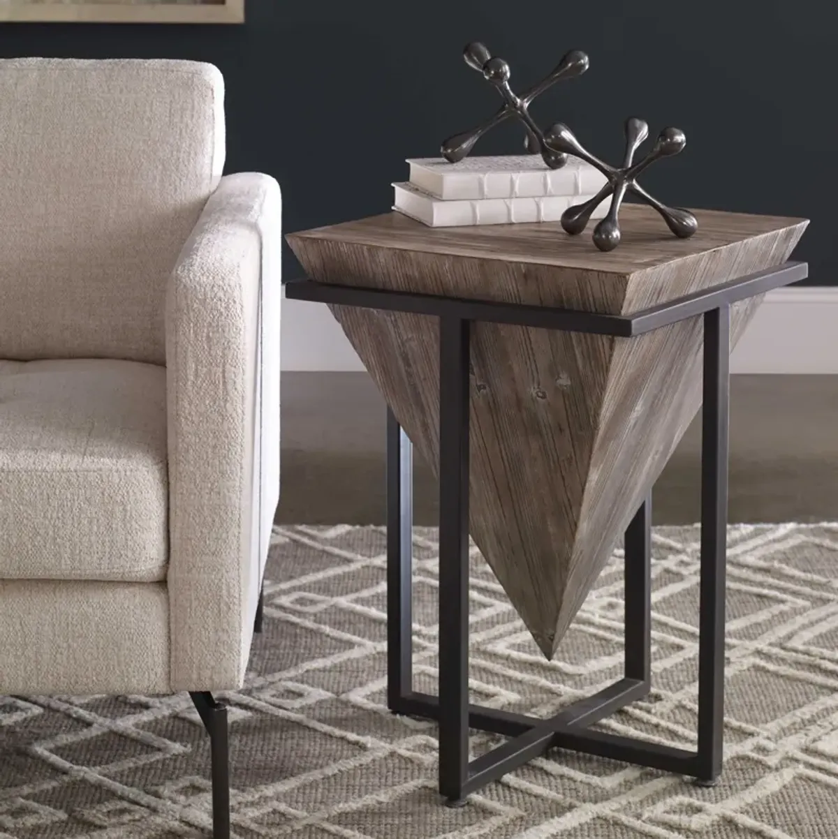 Uttermost Bertrand Grey Wash Accent Table