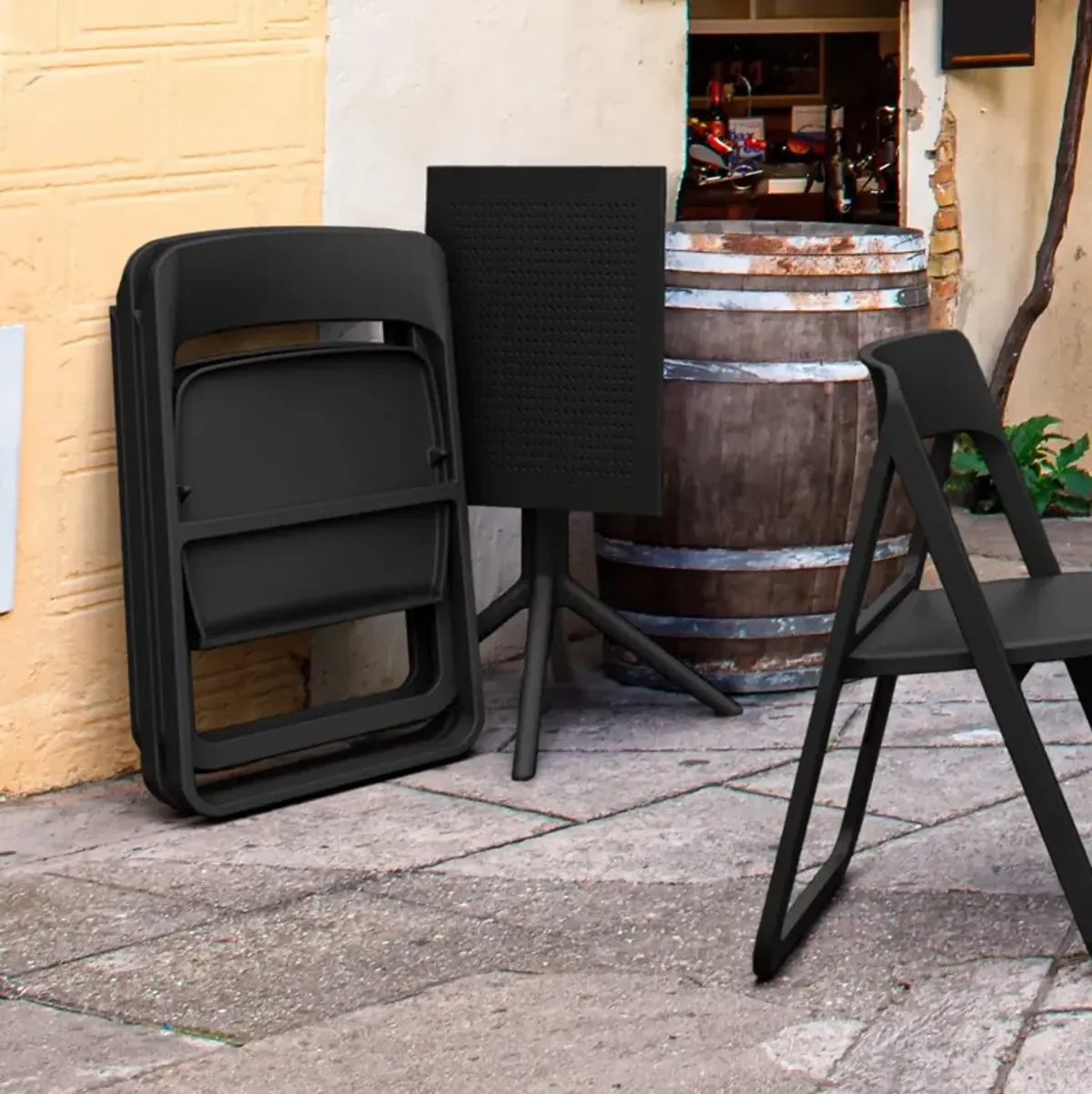 Dream Folding Outdoor Patio Chair Black