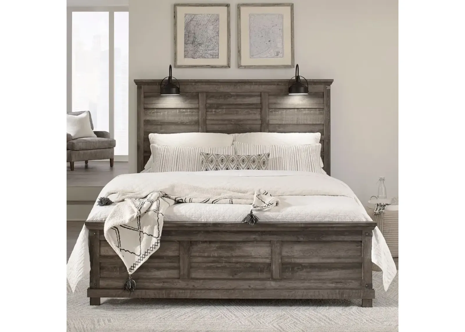 Liberty Furniture Queen Panel Headboard & Footboard Lakeside Haven