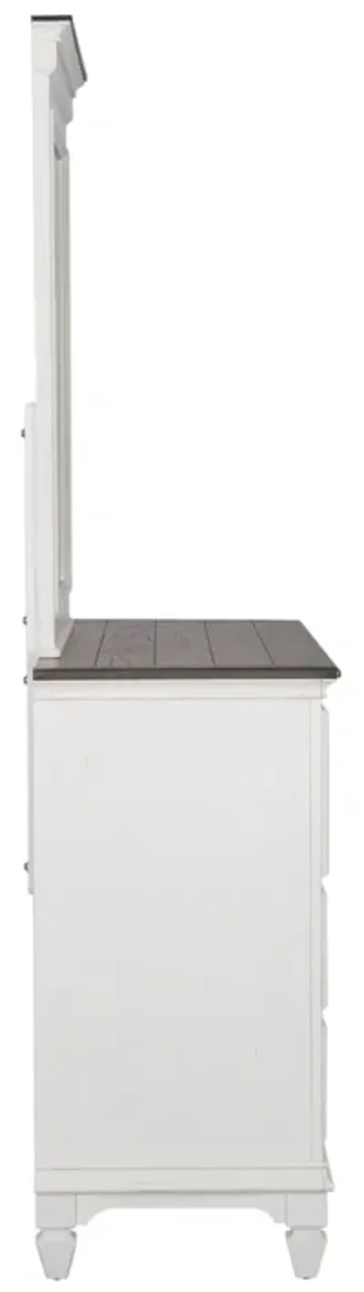 Liberty Furniture Allyson Park Wire Brushed White Dresser with Crown Mirror