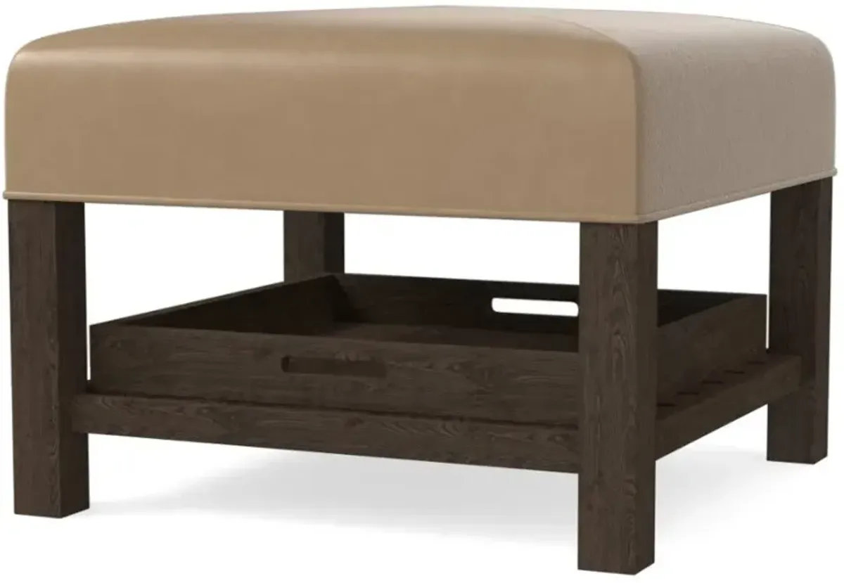 Bassett Cocktail Lori Sable Ottoman with Tray