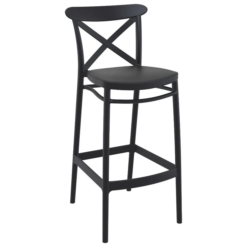 SKY CROSS SQUARE BAR SET WITH 2 BARSTOOLS BLACK