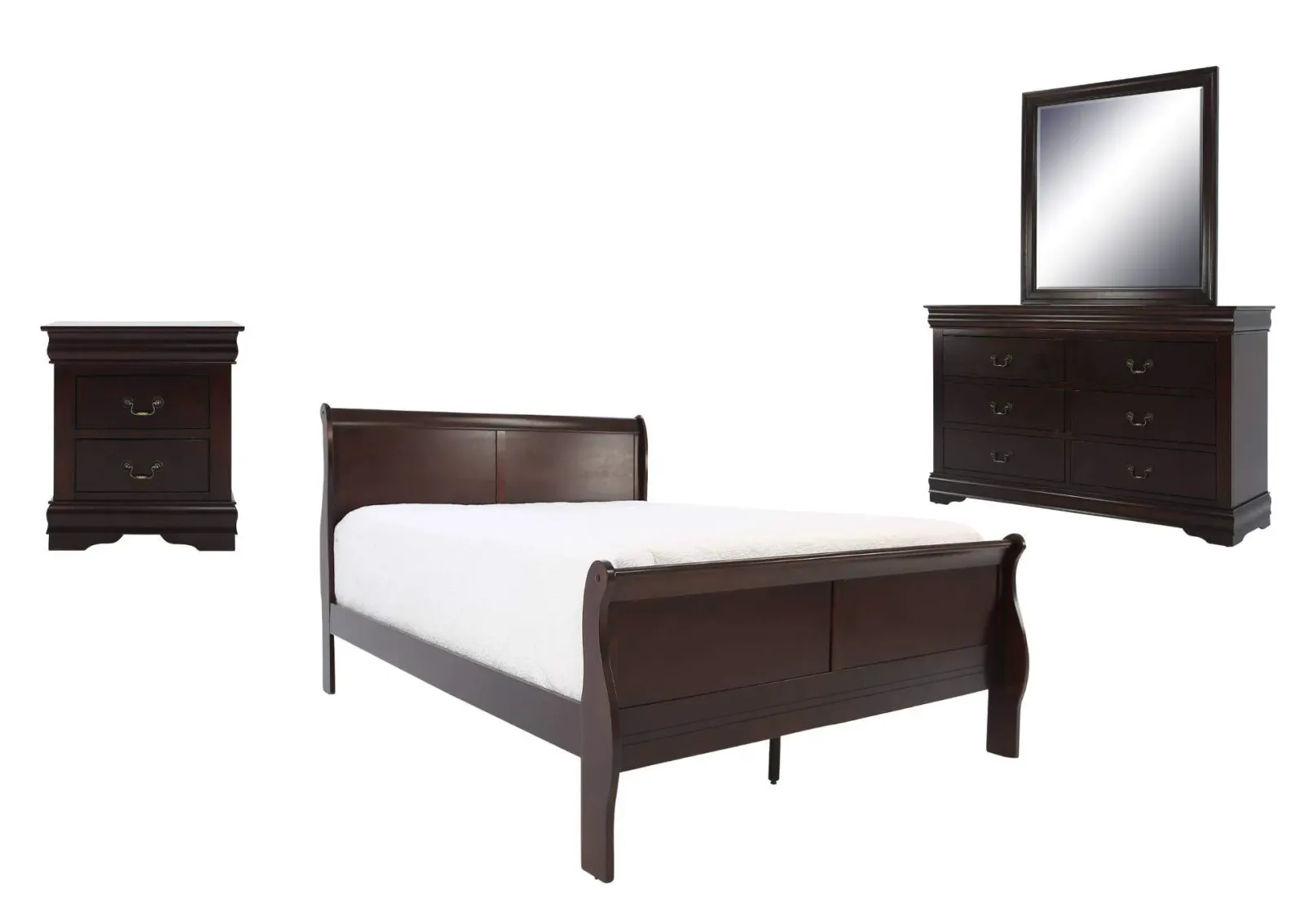 LOUIS PHILIP CHERRY QUEEN BEDROOM SET