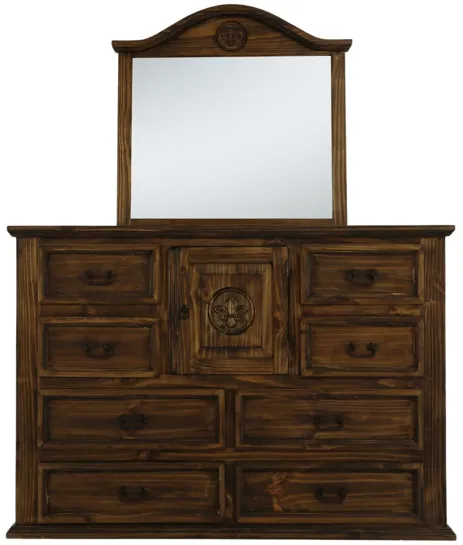 MANSION FLEUR DE LIS DRESSER AND MIRROR