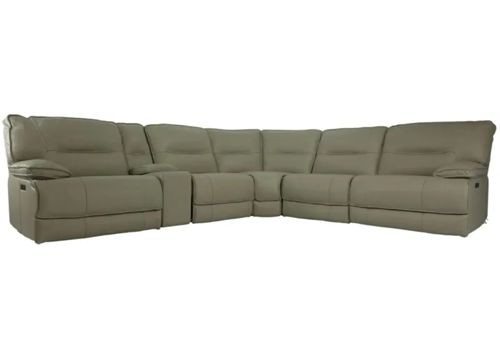 HENDRIX STEEL LEATHER 2P POWER 6 PIECE SECTIONAL